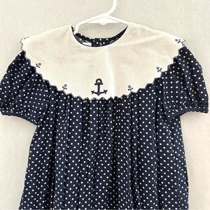 Vintage Monday’s Child Neimann Marcus Girl’s Polka Dot Dress Pleated Puff Size 3